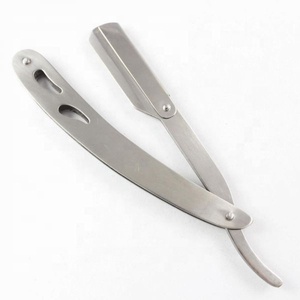 Maquinilla de afeitar de acero inoxidable, navaja de afeitar plegable profesional, corte recto - Product Image 4