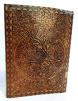 Journal artisanal en cuir véritable DNA Group, design arbre de vie personnalisé, finition antique, papier bruts brun, inspiré du style de journal intime.