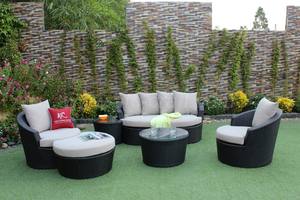 Muebles de jardín de ratán PE, juegos de sofás de ratán polivinílico para exteriores modernos, marco de aluminio de mimbre, juego de Patio de estilo 1 - Product Image 3