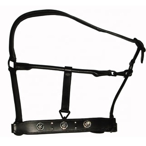 Cabestro de cuero con diamantes de imitación y redondo cristales - Product Image 1