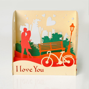 Vietnam Supplier Custom Design and Manufacturer Lovely paper folding love 3d pop up greeting card for gifts shop