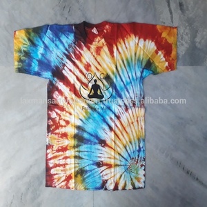 T-shirts pour hommes 100% coton tricoté, imprimés tie-dye multicolores, respirants, fournisseur en gros d'Inde - Product Image 2