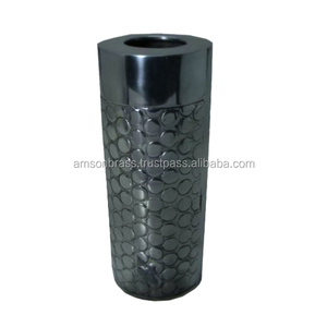 Florero de Metal de aluminio de forma redonda hecho a mano Vintage florero de Metal para decoración del hogar y sala de estar - Product Image 5