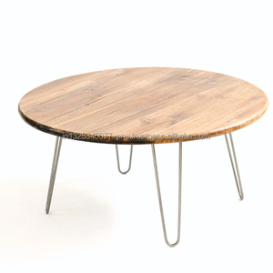 Table basse Pieds en épingle à cheveux Collection de tabourets et poufs élégants - Product Image 1