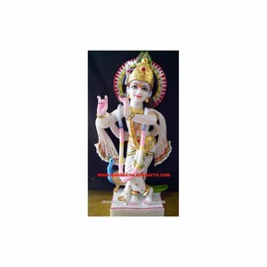 Statue du dieu Krishna en marbre blanc - Product Image 1