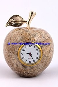 Hermosos relojes de mármol, piedra NATURAL tallada a mano en forma de manzana - Product Image 3