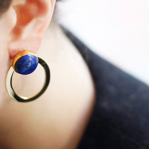 Boucles d'oreilles en pierres précieuses Lapis Lazuli, pour femmes, accessoire de mode féminine, nouveau modèle, - Product Image 1