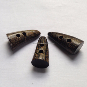 Rustic Natural Buffalo Horn <b>Toggle</b> Buttons 2-Hole Sustainable <b>Toggle</b> Switches for Clothing Decoration - Product Image 2