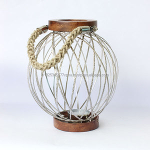 Farol de vela de alambre plateado - Product Image 5