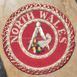 Exigence personnalisée promotionnelle broderie à la main Logo maçonnique Regalia tablier patchs Badges - Product Image 2