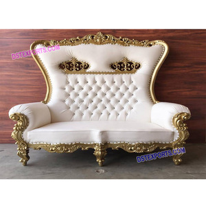 Canapé de scène de mariage moderne en bois de teck blanc, style royal, pour mariages indiens et asiatiques, design personnalisable, léger - Product Image 1