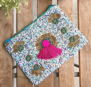 Bolsos de mano de paja de terciopelo de lujo para mujer, bolso de noche de resina de boda a la moda, tela de algodón - Product Image 2