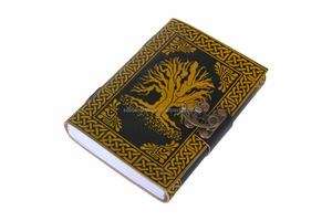 Cây màu vàng của cuộc sống dập nổi làm bằng tay chính hãng Da Tạp Chí Chính Tả cuốn sách đồ dùng học tập A5 máy tính xách tay du lịch cổ điển c-khóa Nhật Ký - Product Image 5