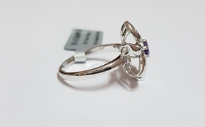 Venta al por mayor, anillo floral de amatista romántica, joyería de piedras preciosas de diseño para bodas, compromiso, aniversario, regalos y fiestas - Product Image 4