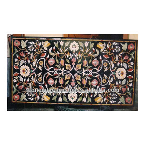 Dining Table Top, Pietra Dura Marble Inlay Table Top - Product Image 1