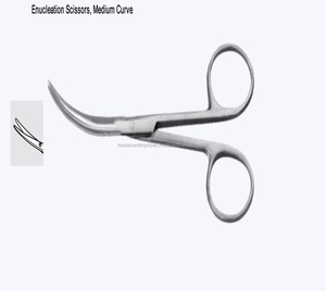 Ciseaux d'énucleation pour salle d'opération d'hôpital médical, courbés moyens, 11 cm - Product Image 3