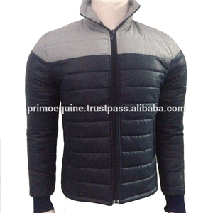 <b>Men's</b> XL Size Casual Winter Puffer Bomber <b>Jacket</b> High Quality Breathable Silk Polyester Fill Knitted Pattern Horse Zipper OEM - Product Image 3