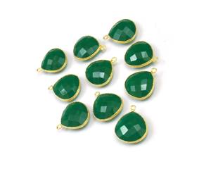 Bijoux en Onyx Vert Plaqué Or pour la Fabrication de Bijoux, Bijou à Facettes, Connecteur de Lien, Simple Bail en Laiton Fait à la Main en Sterling - Product Image 4