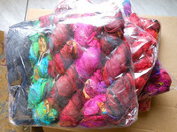Cintas de Grosgrain de Seda Sari de Doble Cara Tejidas a Medida, Recicladas, Colores Pastel Brillantes, para Artistas, 100 Gramos, con Puntos Bordados para Sombreros