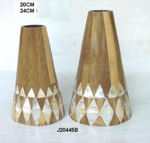 Frasco de madera con incrustaciones de hueso, decoración de trabajo con acabado de pulido Natural y acabado antiguo, artesanía de hueso indio - Product Image 4