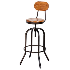 Tabouret de Bar industriel en cuir et fer de Style indien - Product Image 3