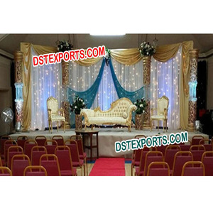 Pilar de cristal para escenario de boda asiática, conjunto de pilares de cristal de fibra, etapas modernas - Product Image 1