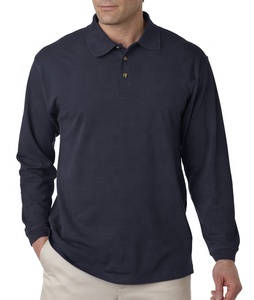 Vente en gros OEM ODM Polo pour hommes personnalisé, confortable, élégant, à manches longues, vêtement en tricot de coton, design personnalisé, uni - Product Image 1