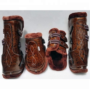 ชุดรองเท้าบูทหนังหุ้มข้อและเอ็นหนังหุ้มข้อดีไซน์ตามสั่งพร้อมรองเท้าบูทหนังม้าทำจากขนมิงค์ขนสัตว์ - Product Image 2