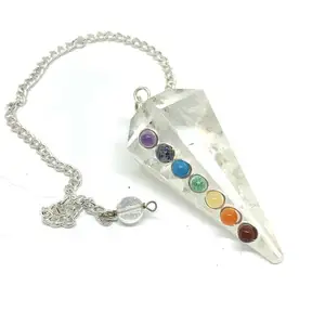 Heldere Kristallen Chakra Kegel Slinger Groothandel Natuurlijke Helende Steen Voor Meditatie & Positieve Energie Edelsteen Reiki Genezing