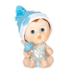 Sky Blue Little Baby Figure Statue Resin Baptism Souvenir