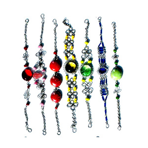 สร้อยข้อมือแก้วมูราโน่เครื่องประดับเชื่อมโยงแฮนด์เมดเปรูสี - Product Image 1