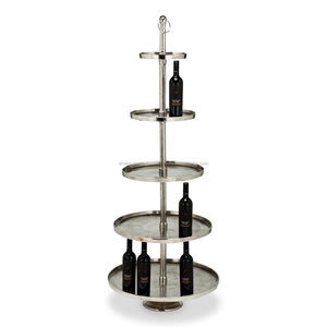 แท่นวางโชว์เค้กทรงกลมเมทัลลิกเงาสำหรับเสิร์ฟเค้กคัพเค้กและคุกกี้สำหรับวันเกิดและงานแต่งงานอุปกรณ์ตกแต่งเค้ก - Product Image 3