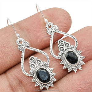 ต่างหูห้อยโอนิกซ์สีดำทำด้วยมือ925ล่าสุดสำหรับงานแต่งงานหรือของขวัญ - Product Image 1
