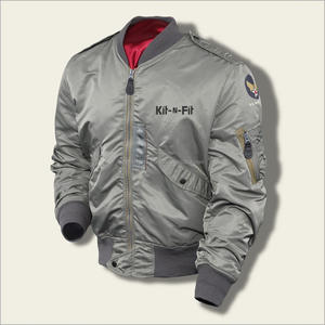 Veste d'université à fermeture éclair pour homme, Bomber, coupe-vent d'hiver, en Nylon et Satin, vente en gros - Product Image 5