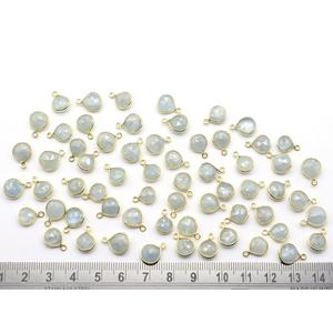 Pendentif en argent sterling 925 en forme de cœur aigue-marine plaqué or fabrication de bijoux faits à la main - Product Image 4