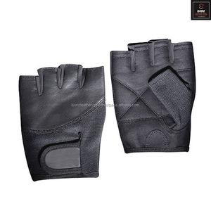 Guantes de gimnasio antideslizantes de cuero sin dedos para uso unisex Tamaños personalizados disponibles - Product Image 2
