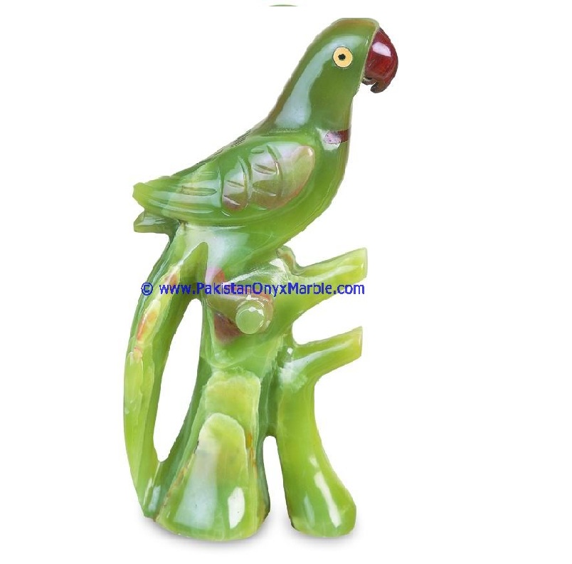 Пакистанский натуральный Индивидуальный Дизайн Оникс резная статуя оникса попугая