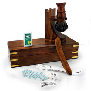 Kit de rasage de luxe pour hommes, accessoires pour barbier, rasoir sécurisé à Double bord, brosse de toilettage, support, bol et gobelet, nouveauté - Product Image 1