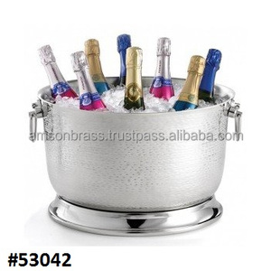 Luxury Nickel Plated Metal Wine Cooler Double Wall Eco-Friendly Classic <b>Ice</b> <b>Bucket</b> Bowl for Party Decor - Product Image 3