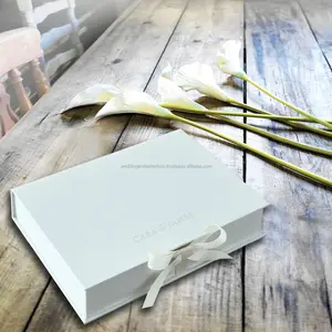 Bordado de Tailandia para cajas de boda de lino grabado a mano - Product Image 1
