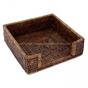 Meilleure vente plateau porte-serviettes carré en rotin à prix économique option de gros pour la décoration de table de restaurant fabriqué - Product Image 6