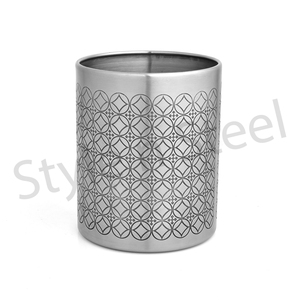 Stylish Stainless Steel Cutlery <b>Holder</b> with Etching Design <b>Kitchen</b> <b>Utensils</b> Set - Product Image 1