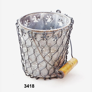 Macetero galvanizado con soporte para alambre de pollo - Product Image 1