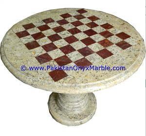 Table basse moderne en marbre avec figurines d'échecs en pierre naturelle de haute qualité, fournisseur exportateur pour usage ludique - Product Image 3