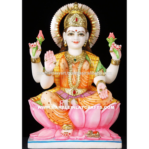 White Makrana Marble Laxmi Mata <b>Statue</b> - Product Image 1