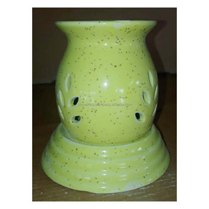 Handmade Polished Soapstone <b>Fragrance</b> Aroma <b>Oil</b> <b>Lamp</b> Cylindrical Shape Flower Carving Design Burner For Home Office Decoration - Product Image 1