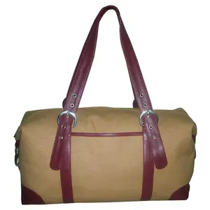 पुरुषों के लिए डफ़ल बैग, चमड़े के ट्रैवल जिम मल्टी-फंक्शन कैज़ुअल डफ़ल बैग बैकपैक वीकेंडर बैग के साथ कैनवास पर ले जाएं