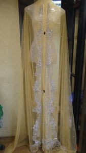 Vestido Takchita Kaftan Marroquí Hecho a Mano en India sobre Tul con Pedrería Bordada - Product Image 3