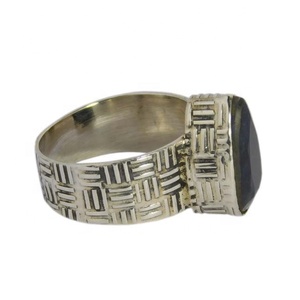 Beautiful Rare Black Onyx Gemstone Eternity Vermeil <b>Ring</b> 925 Sterling <b>Silver</b> Jewelry <b>Rings</b> Suppliers and Exporters - Product Image 3