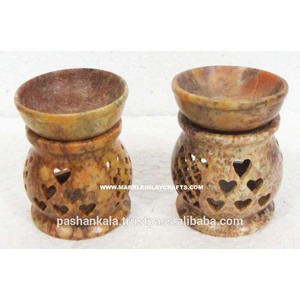 Brûleur d'huile aromatique en pierre de savon naturelle, décoration créative - Product Image 1